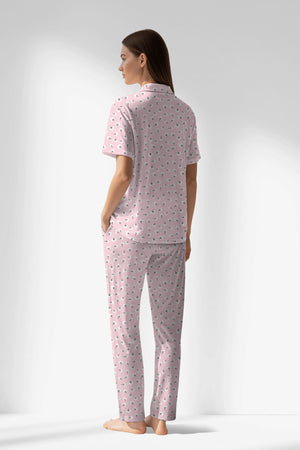 Woman Polyviscon Cloud Buttoned Pyjama Set - ROTASYON - Image 3