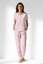 Woman Polyviscon Cloud Buttoned Collar Pyjama Set - ROTASYON - Image 1