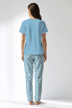 Woman Polyviscon SoftAura Drop Collar Pyjama Set - 14-4318 - Image 3