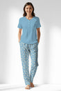 Woman Polyviscon SoftAura Drop Collar Pyjama Set - 14-4318 - Image 1