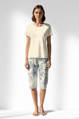 Woman Polyviscon Bluetile Capri Set - 11-0107 - Image 3
