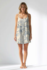 Woman Polyviscon Bluetile Thin Strap Tunic - ROTASYON - Image 1