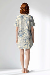 Woman Polyviscon Bluetile Pocket Detail Tunic - ROTASYON - Image 3