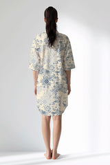 Woman Polyviscon Bluetile Shirt Tunic - ROTASYON - Image 3