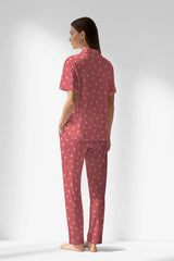 Woman Polyviscon Florentia Buttoned Pyjama Set - ROTASYON - Image 3