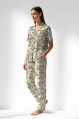 Woman Polyviscon DuskFlora Buttoned Pyjama Set - ROTASYON - Image 2
