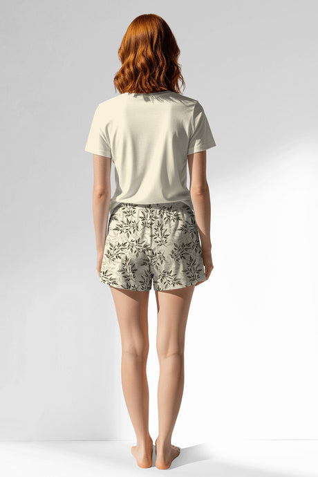 Woman Polyviscon DuskFlora Short Set - METRAJ ZEMIN - Image 3