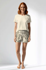 Woman Polyviscon DuskFlora Short Set - METRAJ ZEMIN - Image 1
