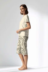 Woman Polyviscon DuskFlora Capri Set - METRAJ ZEMIN - Image 2