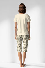 Woman Polyviscon DuskFlora Capri Set - METRAJ ZEMIN - Image 1