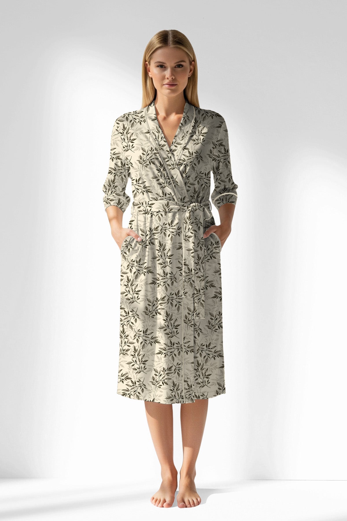 Woman Polyviscon DuskFlora Dressing Gown - ROTASYON - Image 1