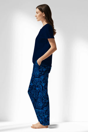 Woman Polyviscon Petarel Drop Collar Pyjama Set - METRAJ ZEMIN - Image 2