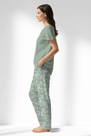 Woman Polyviscon GreenDay Drop Collar Pyjama Set - 15-5706 - Image 2