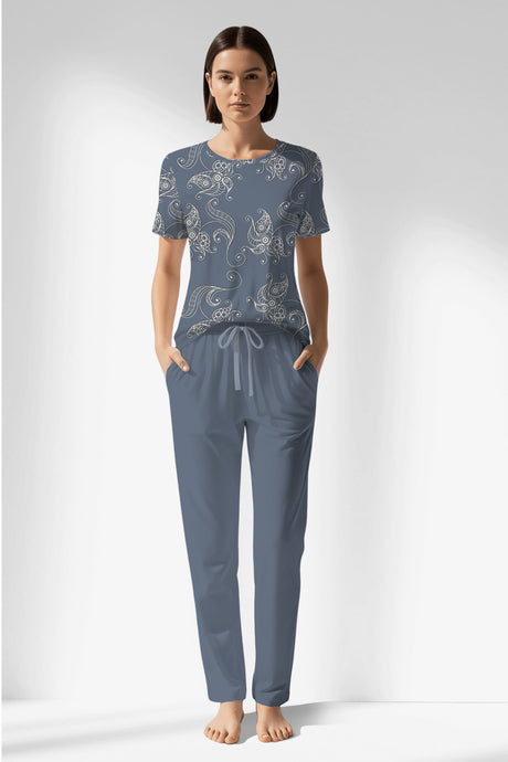 Woman Polyviscon Liliora Pocket Detail Pyjama Set - ROTASYON - Image 1