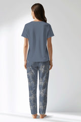 Woman Polyviscon Liliora Drop Collar Pyjama Set - 18-3916 - Image 3