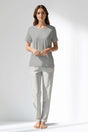 Woman Polyviscon InkWave Pyjama Set - METRAJ GRI - Image 1