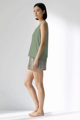 Woman Polyviscon LineFlow Thick Strap Short Set - METRAJ YEŞİL - Image 2