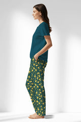 Woman Polyviscon Sunrise Drop Collar Pyjama Set - 19-4526 - Image 2