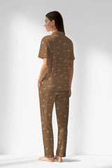 Woman Polyviscon Arlisse Buttoned Pyjama Set - ROTASYON - Image 3