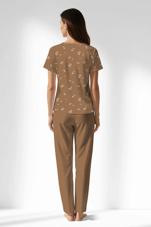 Woman Polyviscon Arlisse Buttoned Collar Pyjama Set - ROTASYON - Image 3