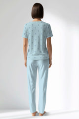Woman Polyviscon Arvelin Pocket Detail Pyjama Set - ROTASYON - Image 3