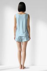 Woman Polyviscon Arvelin Thick Strap Short Set - METRAJ ZEMIN - Image 3