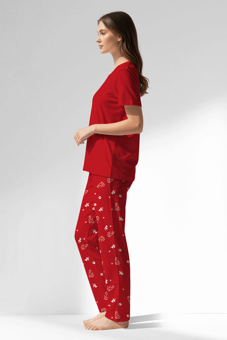 Woman Polyviscon Catty Pyjama Set - METRAJ ZEMIN - Image 2