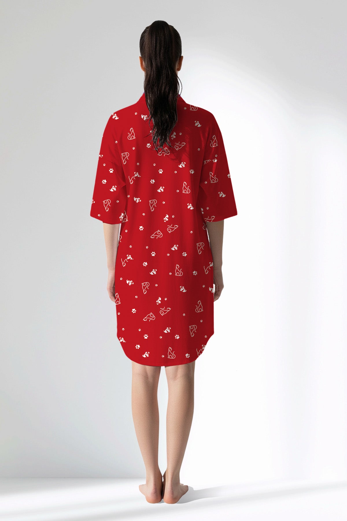 Woman Polyviscon Catty Shirt Tunic - ROTASYON - Image 3