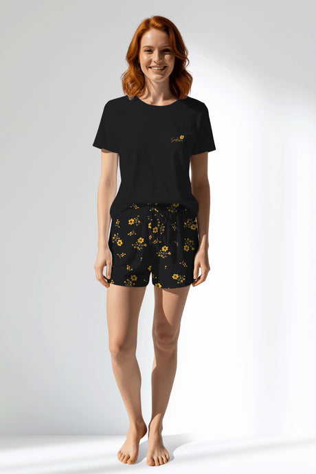 Woman Polyviscon Floryn Short Set - METRAJ ZEMIN - Image 1