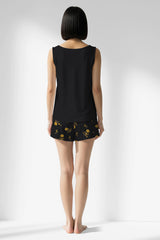 Woman Polyviscon Floryn Thick Strap Short Set - METRAJ ZEMIN - Image 3