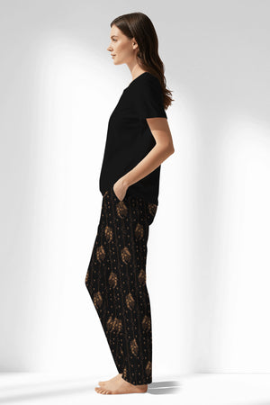 Woman Polyviscon Iralea Drop Collar Pyjama Set - B-METRAJ ZEMIN - Image 2