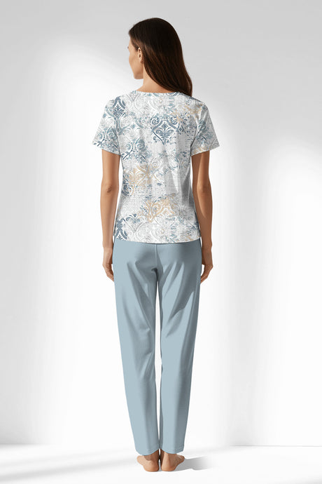 Woman Polyviscon Livora Buttoned Collar Pyjama Set - ROTASYON - Image 3
