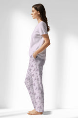 Woman Polyviscon Lunaris Drop Collar Pyjama Set - METRAJ ZEMIN - Image 2