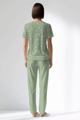 Woman Polyviscon Mirale Pocket Detail Pyjama Set - ROTASYON - Image 3