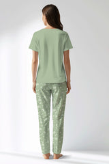 Woman Polyviscon Mirale Drop Collar Pyjama Set - METRAJ ZEMIN - Image 3