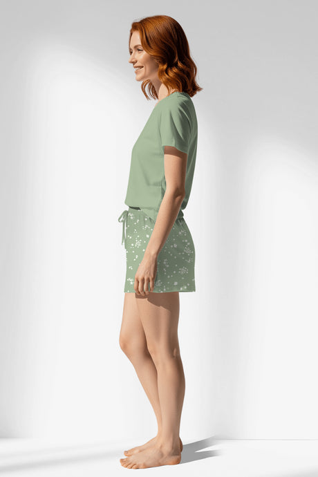 Woman Polyviscon Mirale Short Set - METRAJ ZEMIN - Image 2