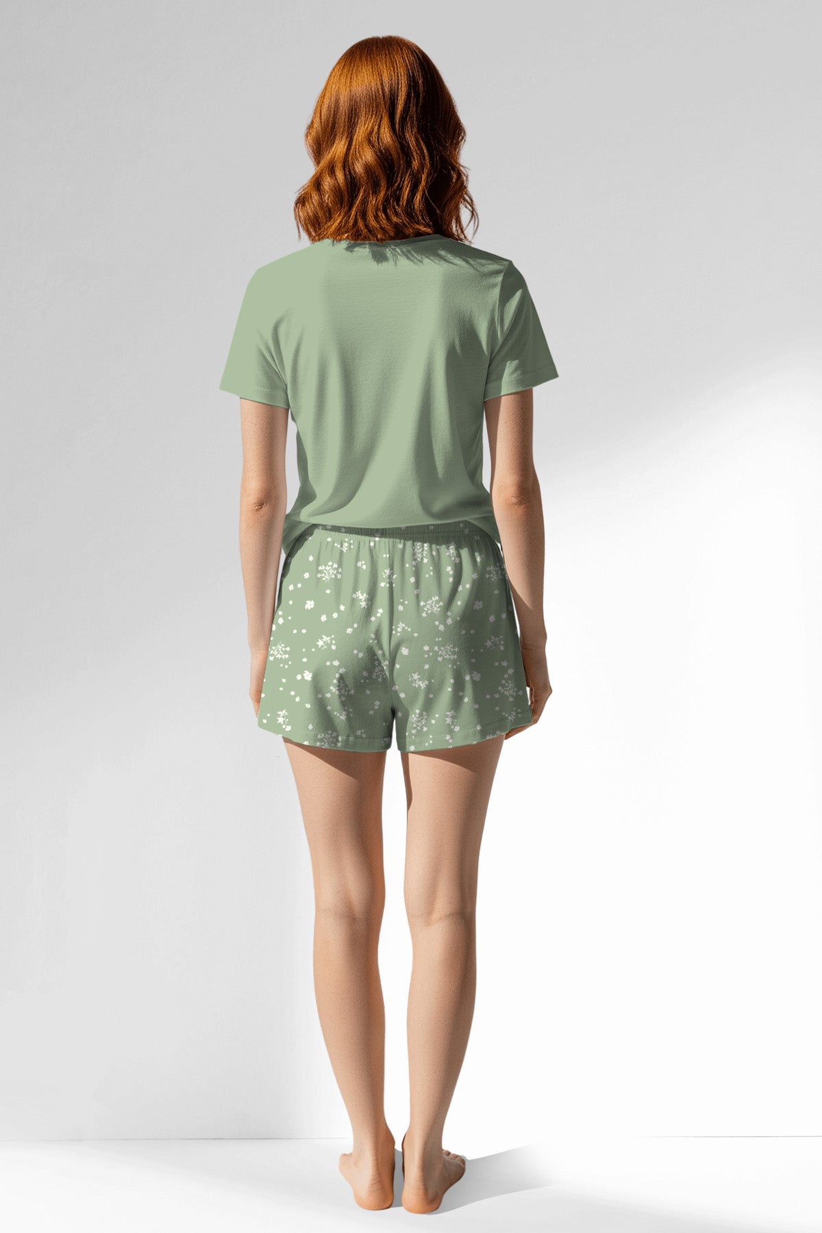 Woman Polyviscon Mirale Short Set - METRAJ ZEMIN - Image 3