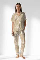 Woman Polyviscon Orlena Buttoned Pyjama Set - ROTASYON - Image 1