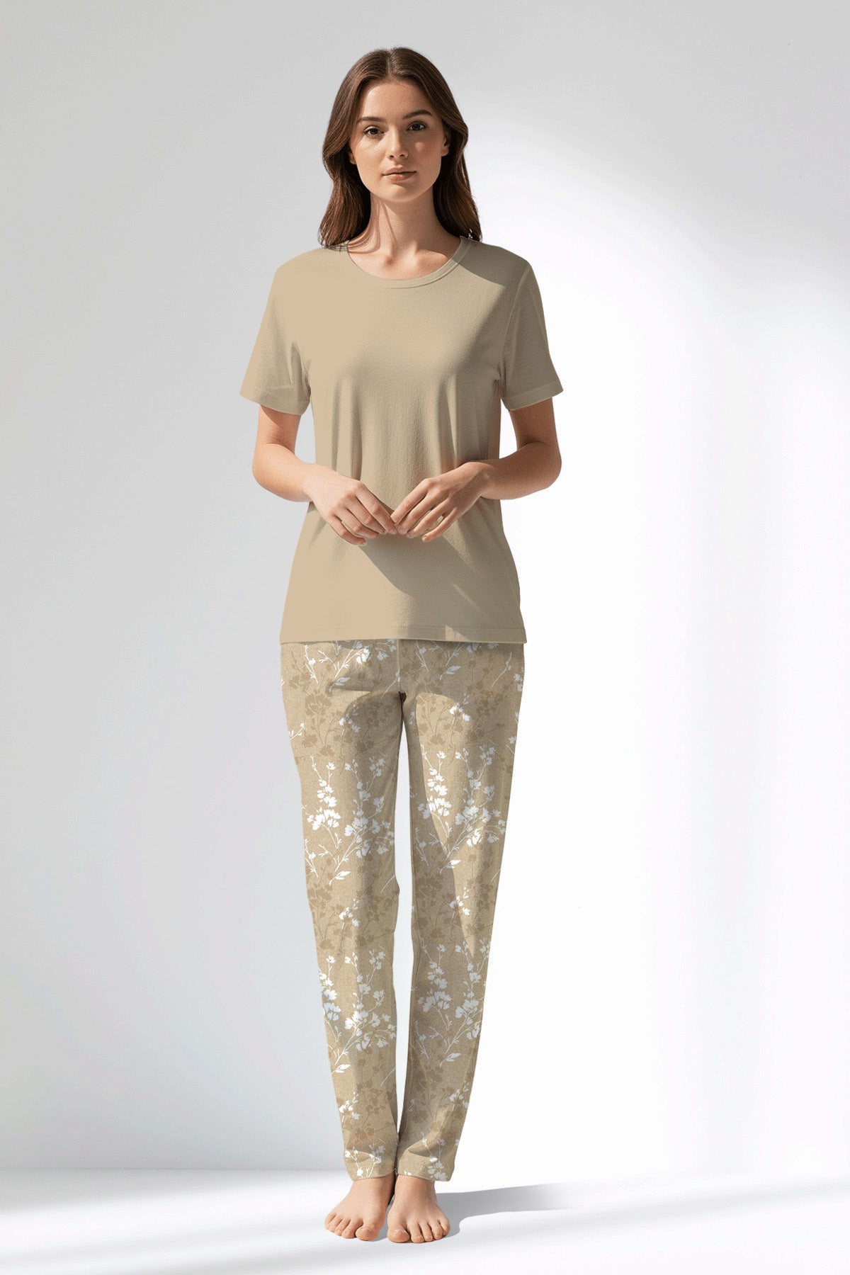 Woman Polyviscon Orlena Pyjama Set - METRAJ ZEMIN - Image 1