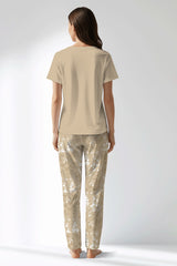 Woman Polyviscon Orlena Drop Collar Pyjama Set - METRAJ ZEMIN - Image 3