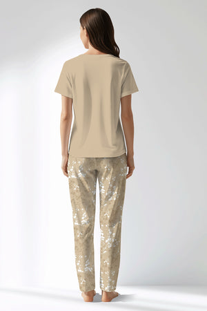 Woman Polyviscon Orlena Drop Collar Pyjama Set - METRAJ ZEMIN - Image 3