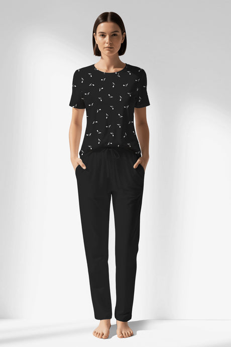 Woman Polyviscon Ritmica Pocket Detail Pyjama Set - ROTASYON - Image 1