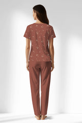 Woman Polyviscon Rosinia Buttoned Collar Pyjama Set - ROTASYON - Image 3