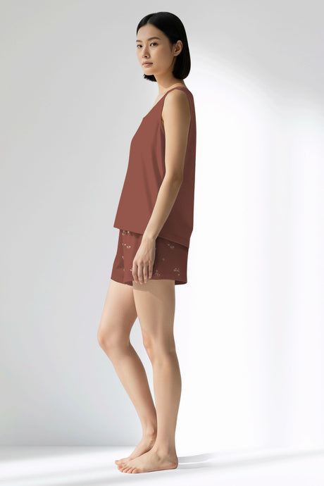 Woman Polyviscon Rosinia Thick Strap Short Set - METRAJ ZEMIN - Image 2