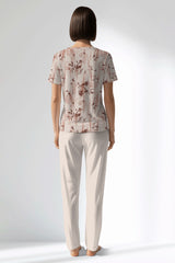 Woman Polyviscon Selvine Pocket Detail Pyjama Set - ROTASYON - Image 3