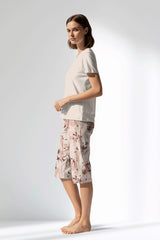 Woman Polyviscon Selvine Capri Set - METRAJ ZEMIN - Image 2