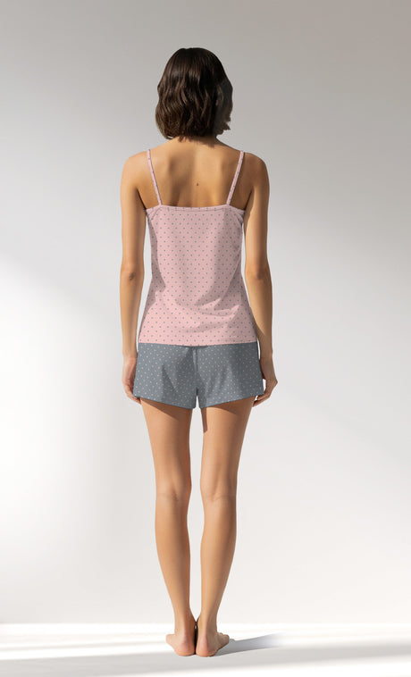 Woman Supreme Thin Strap Polka Short Set - B-ROTASYON (PEMBE ZEMIN) - Image 3
