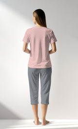 Woman Supreme Polka Capri Set - B-ROTASYON (PEMBE ZEMIN) - Image 3