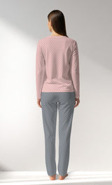 Woman Supreme Polka Pyjama Set - B-ROTASYON (PEMBE ZEMIN) - Image 2