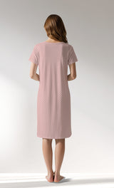 Woman Supreme Zipper Detail Polka Pregnant Tunic - B-ROTASYON (PEMBE ZEMIN) - Image 3